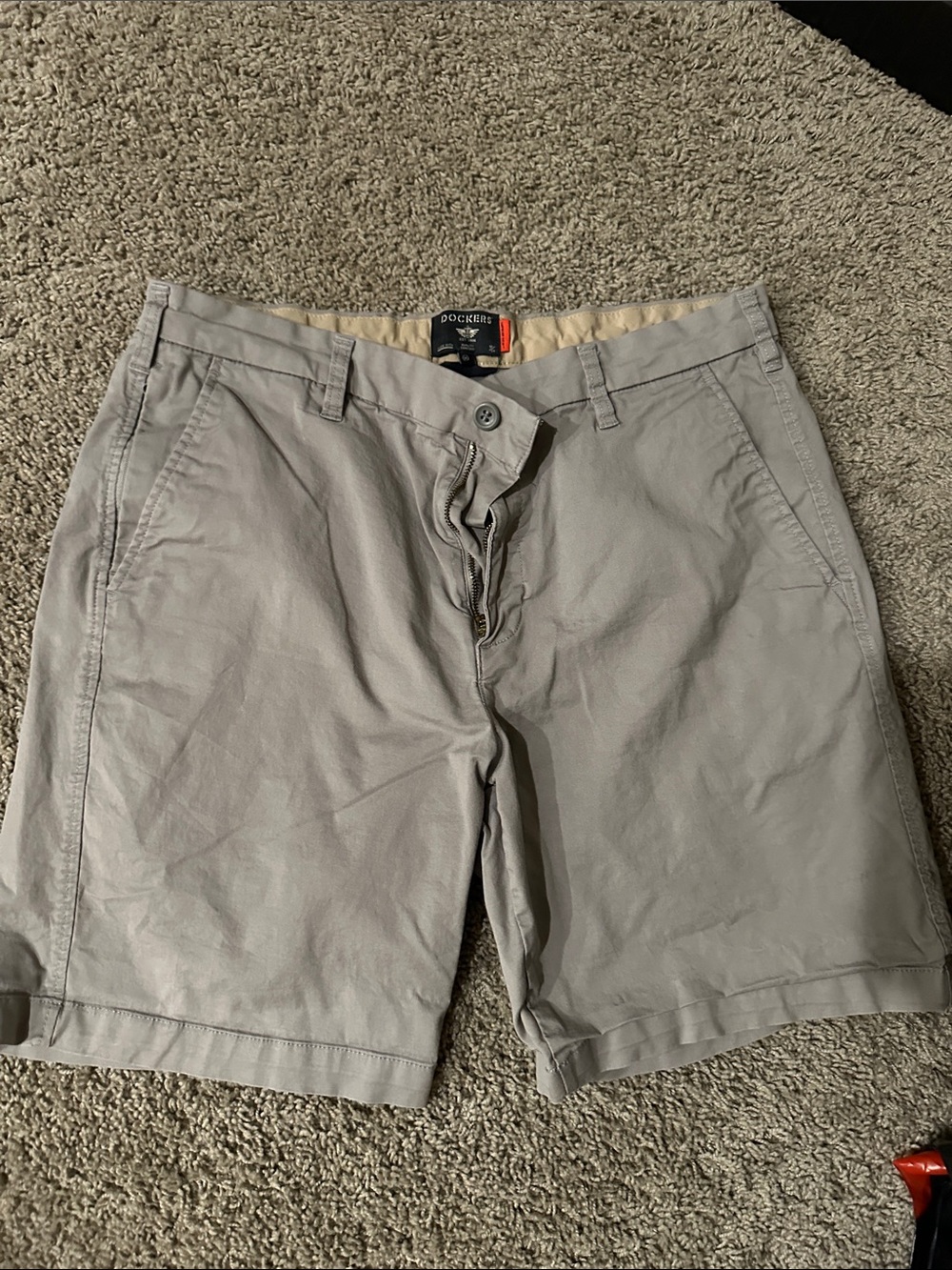 Dockers Light Gray Flat Front Men's Shorts